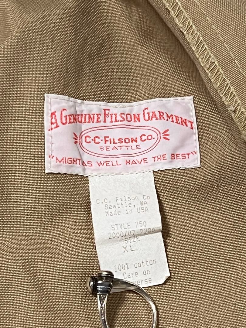 チ*−様 [size XL]C.C. Filson フィルソン　クロンダイクジャ