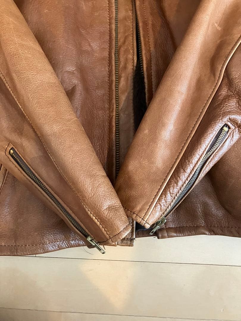 ショット　シングルライダース　茶色