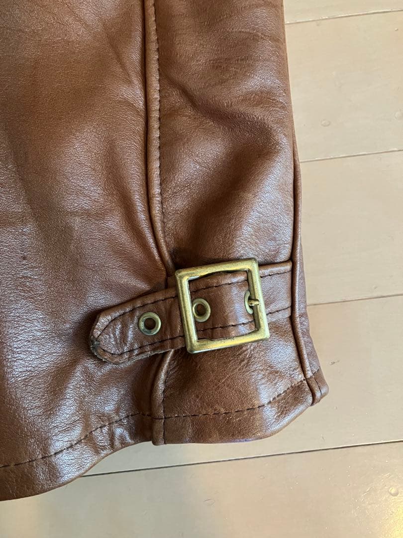 ショット　シングルライダース　茶色