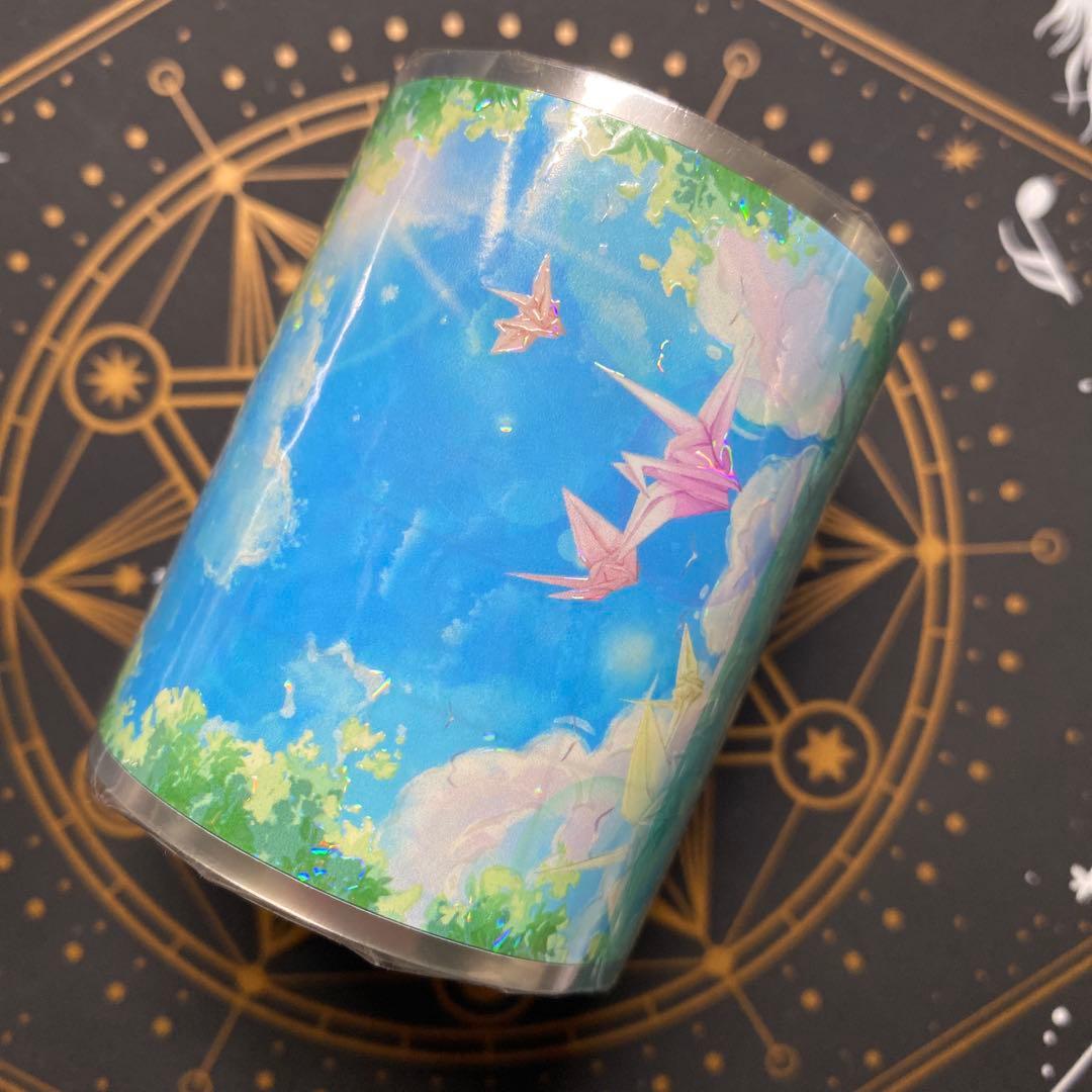 【8901】海外　マステ　3/5/巻　貝殻光マスキングテープ　虹　空　折り鶴