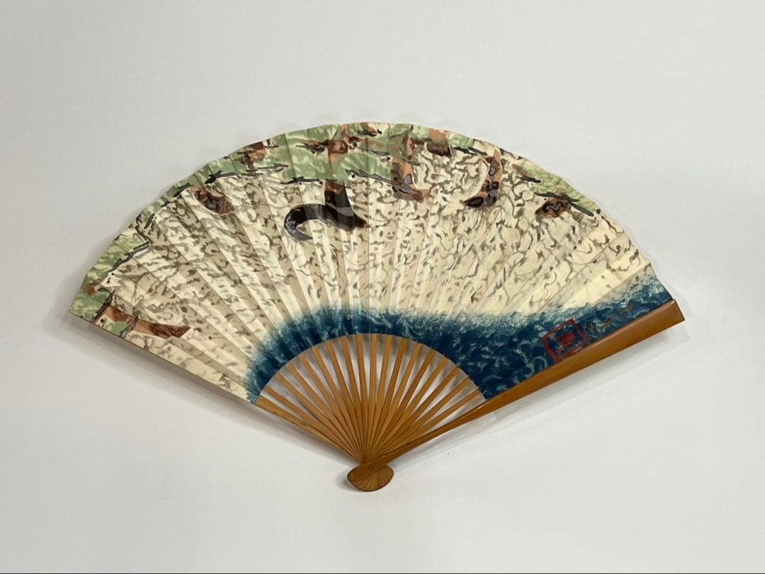 前田青邨 扇面画 日本画 帝室技芸員 文化勲章 萩岡松韻 為書 山田流箏曲