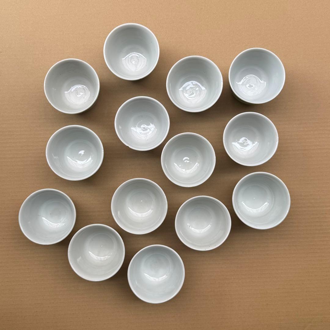 湯呑 蕎麦猪口 青磁 染付 瀬戸焼 旧家 蔵出 骨董品 14点