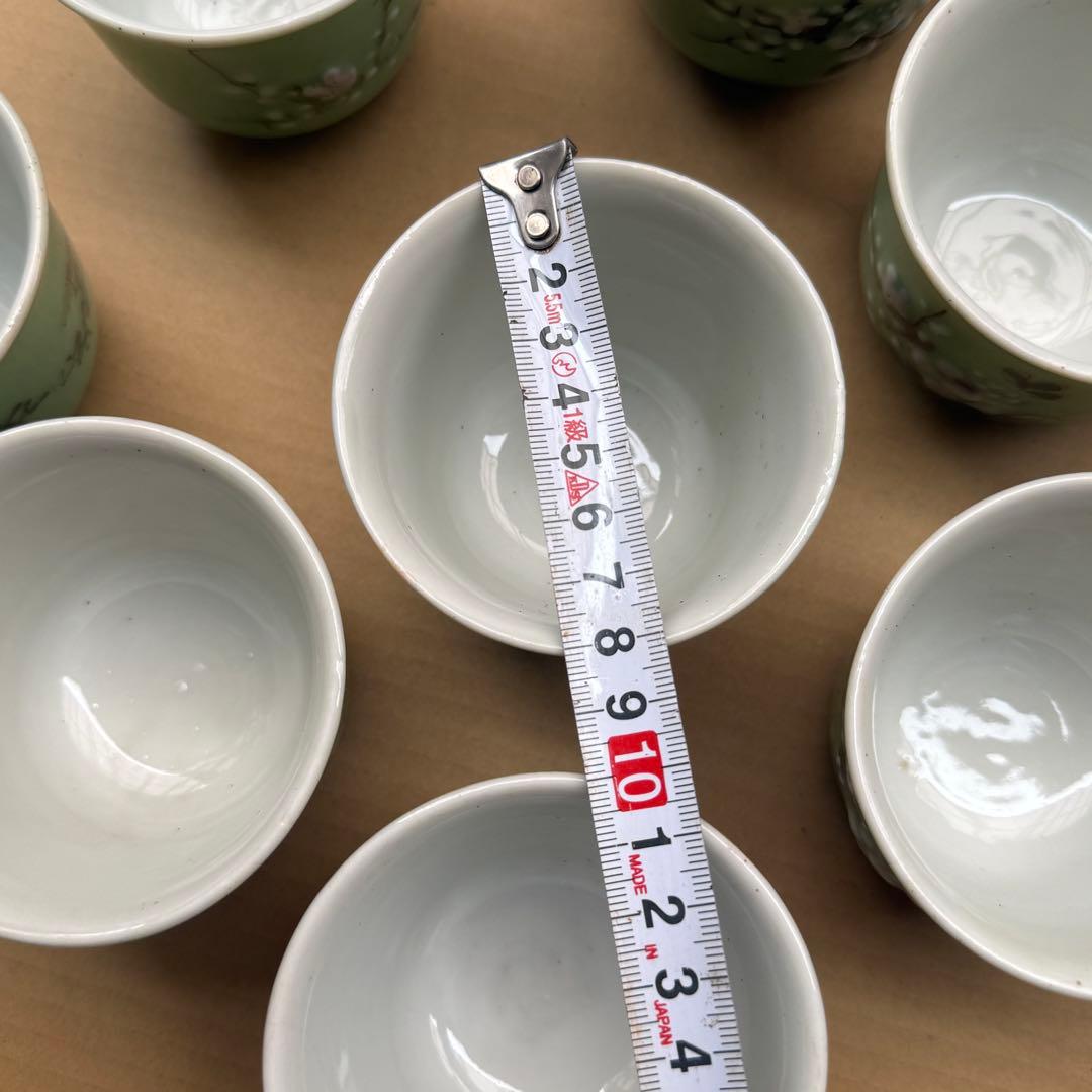 湯呑 蕎麦猪口 青磁 染付 瀬戸焼 旧家 蔵出 骨董品 14点