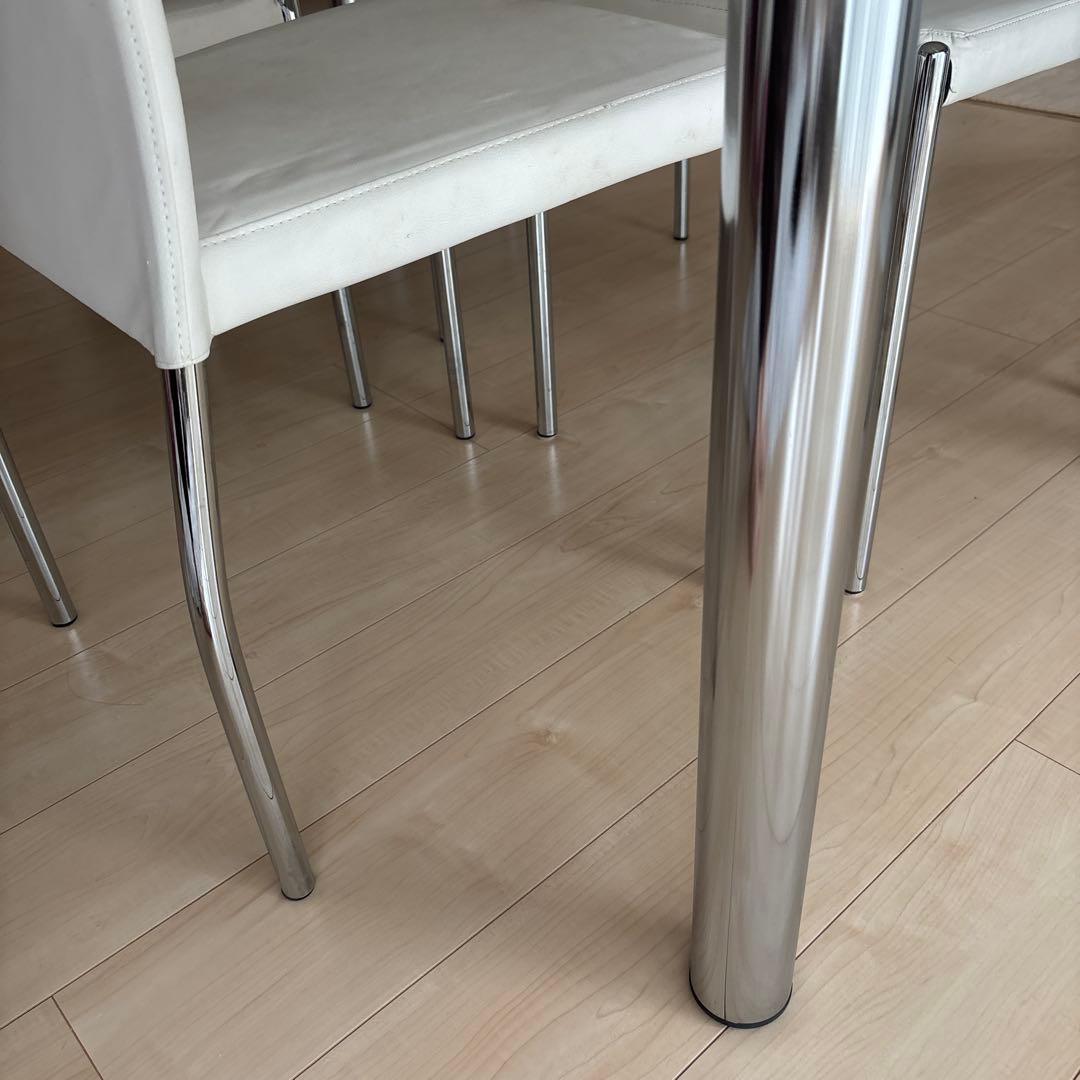 専用です！！！⚠️ ダイニングセット　ガラス ホワイト ダイニングテーブル