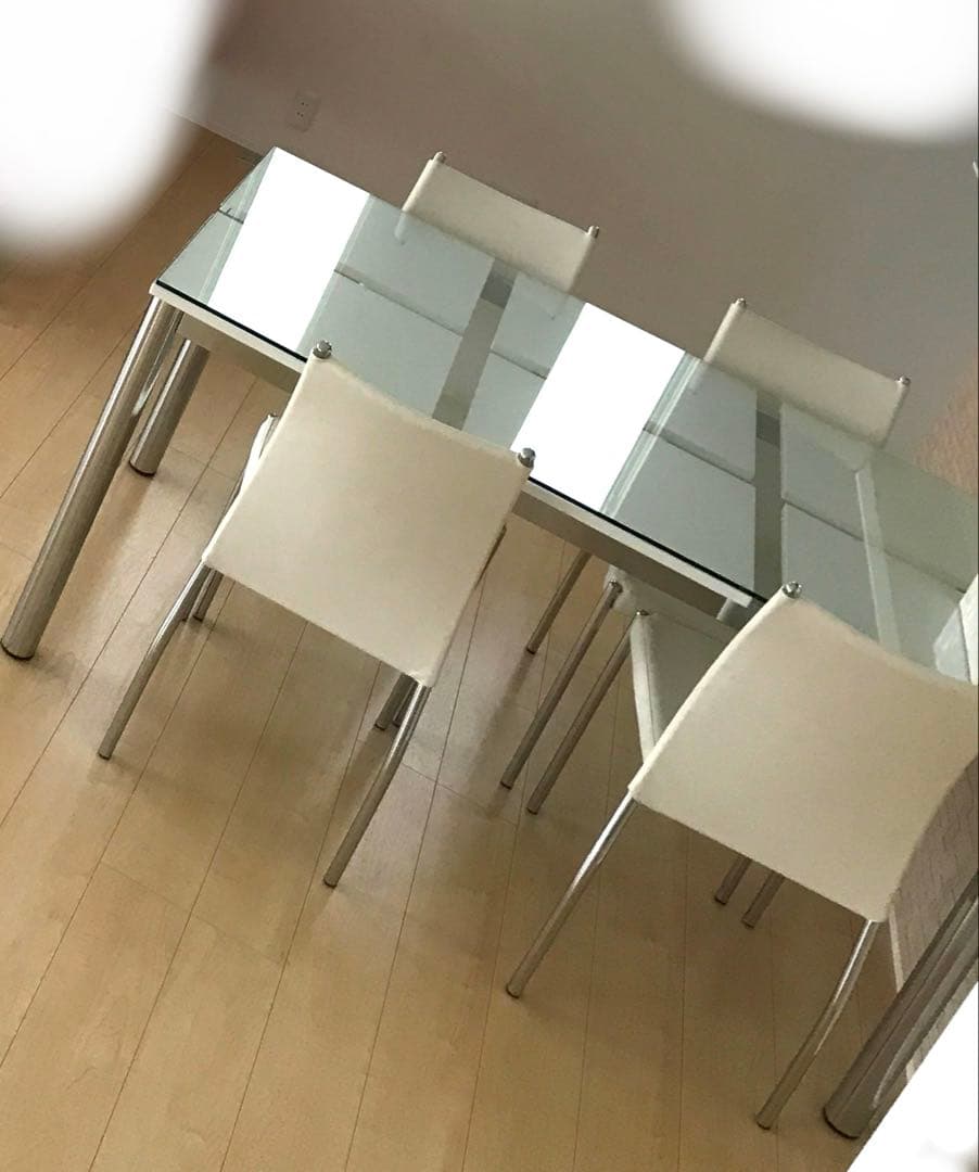 専用です！！！⚠️ ダイニングセット　ガラス ホワイト ダイニングテーブル