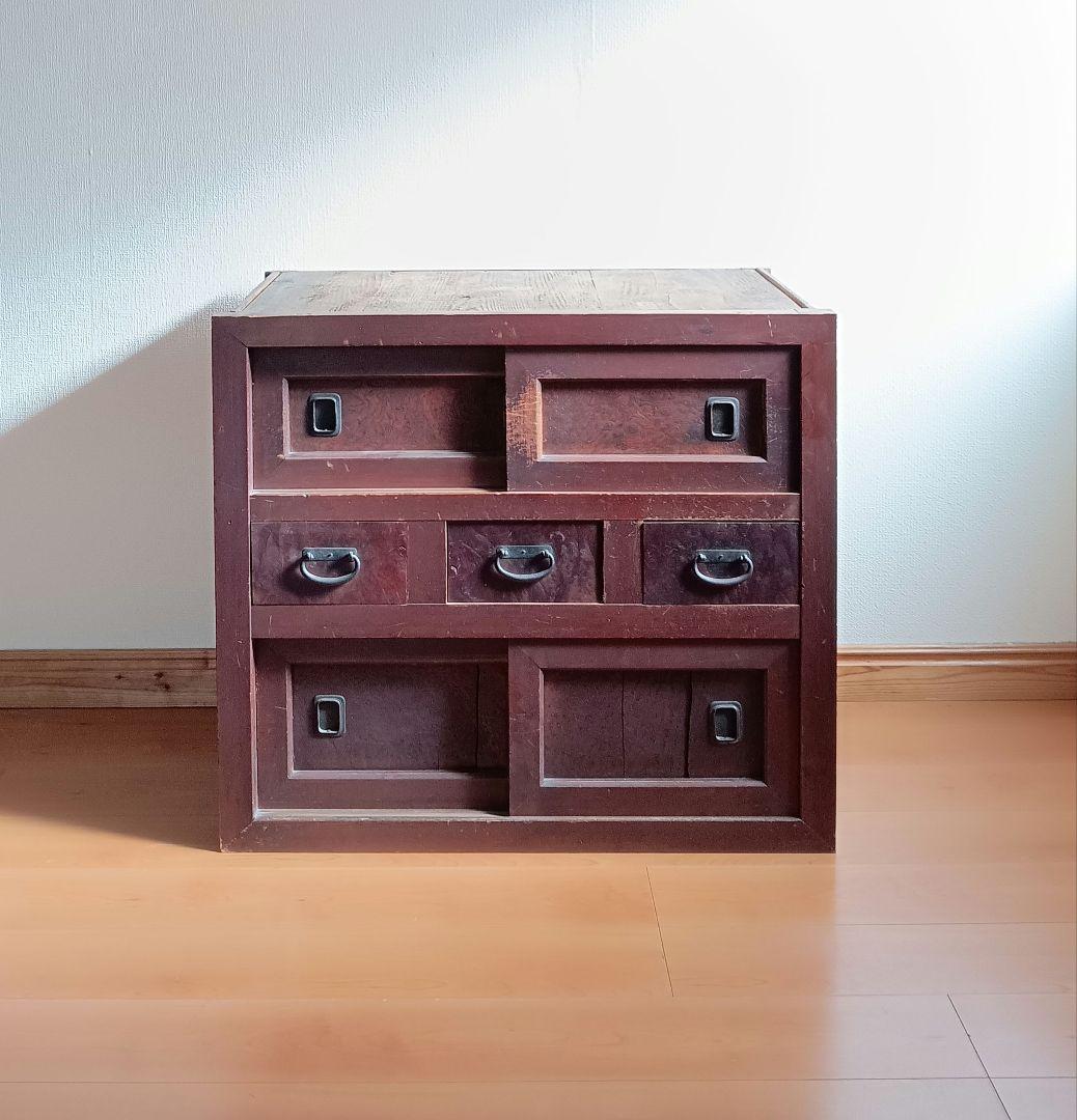 箪笥　渋い水屋 古家具 収納棚 水屋箪笥風