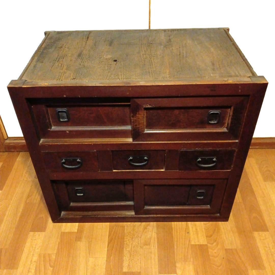 箪笥　渋い水屋 古家具 収納棚 水屋箪笥風