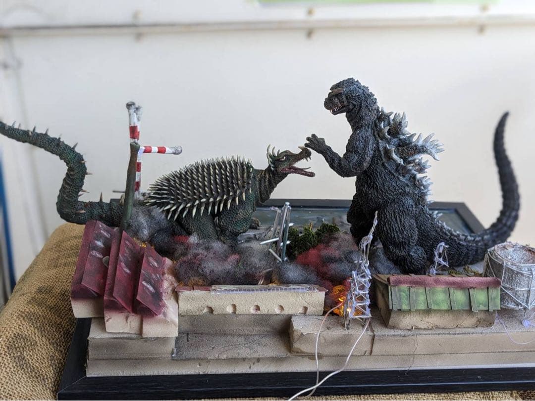 ゴジラの逆襲　レジンキット　決戦ジオラマセット　塗装・完成品