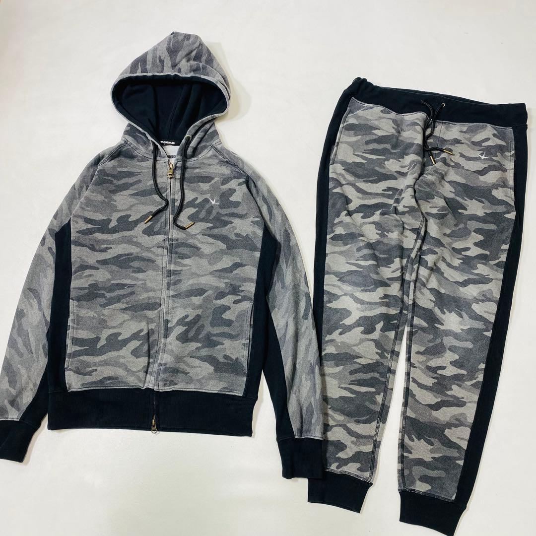1PIU1UGUALE3 RELAX カモフラ スウェット セットアップ L