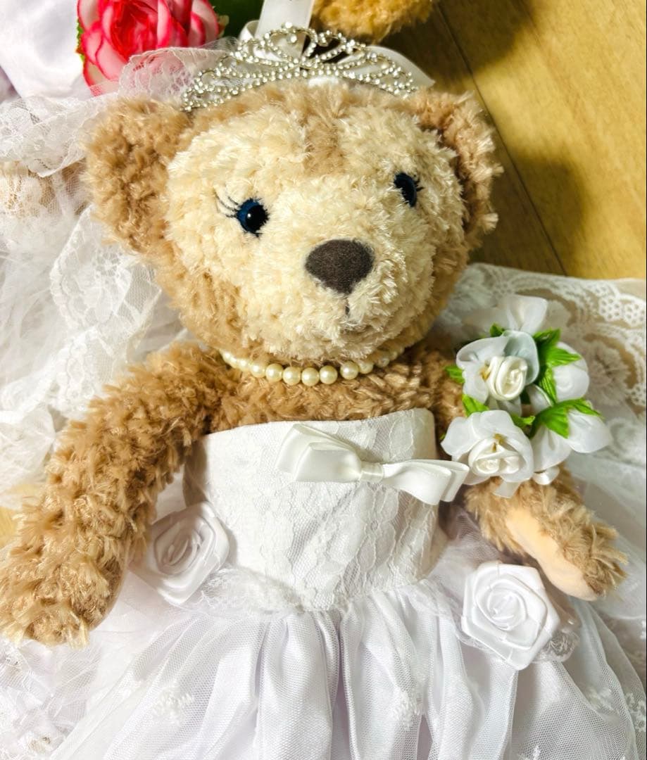 ダッフィー、シェリーメイ ウェディングぬいぐるみセット コスチューム くまセット