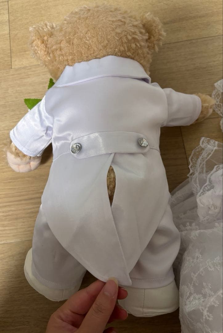 ダッフィー、シェリーメイ ウェディングぬいぐるみセット コスチューム くまセット