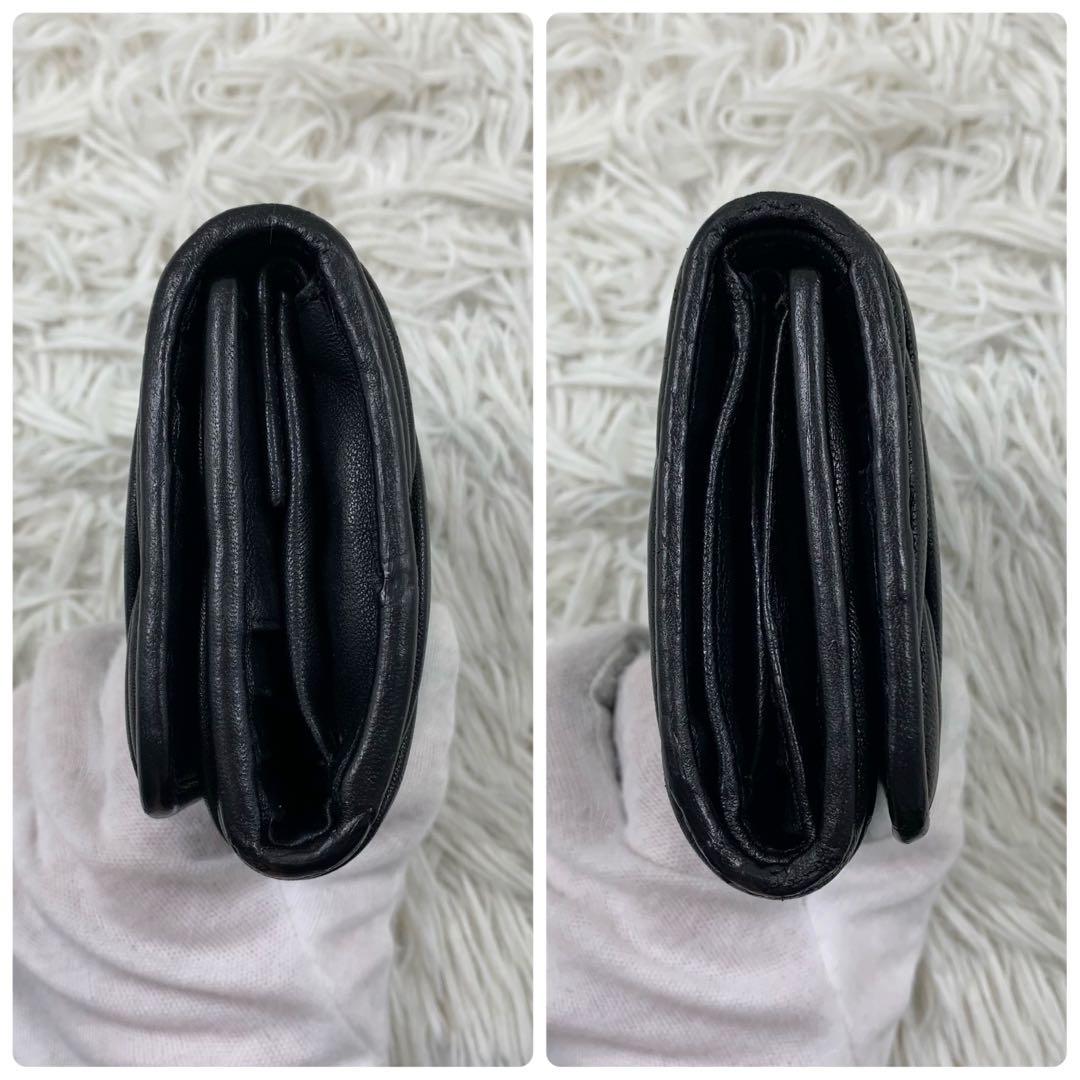 【✨美品✨】ミュウミュウ 三つ折り財布 マテラッセ ラムスキン ブラック
