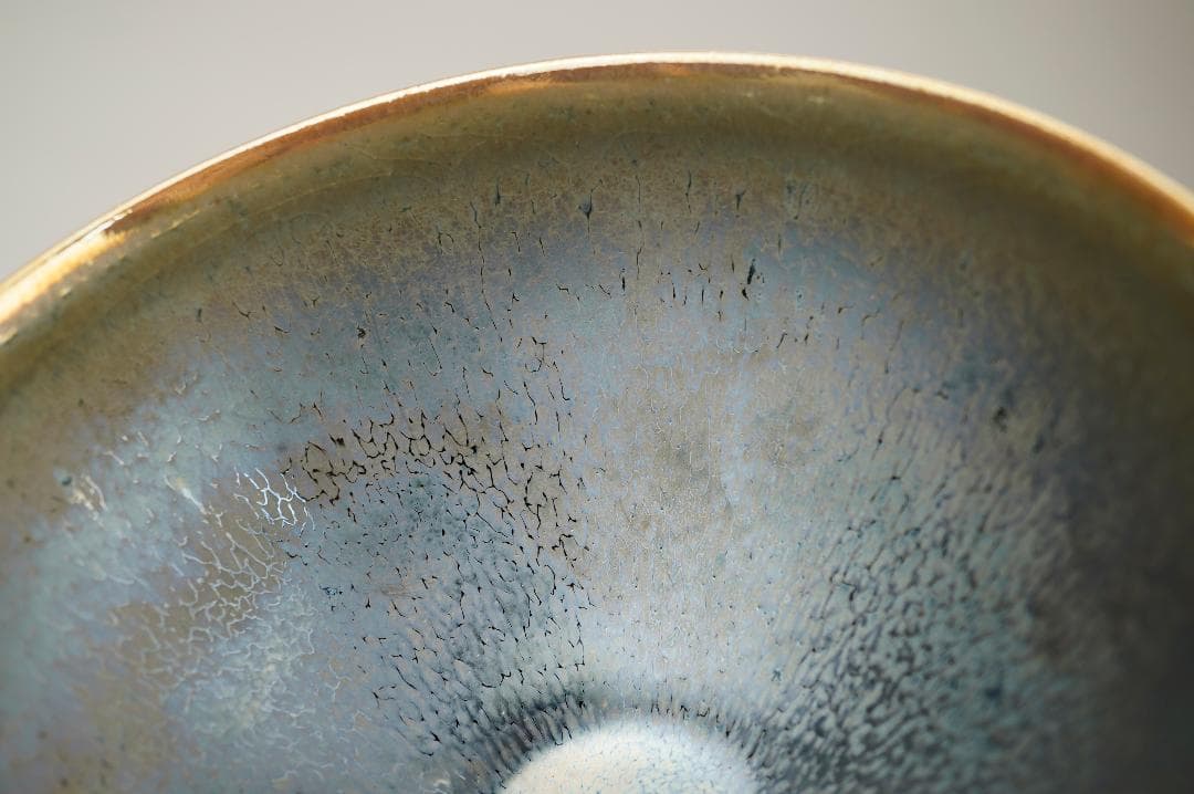 美品　鎌田　幸二　作　窯変銀漿　天目　茶碗　共箱