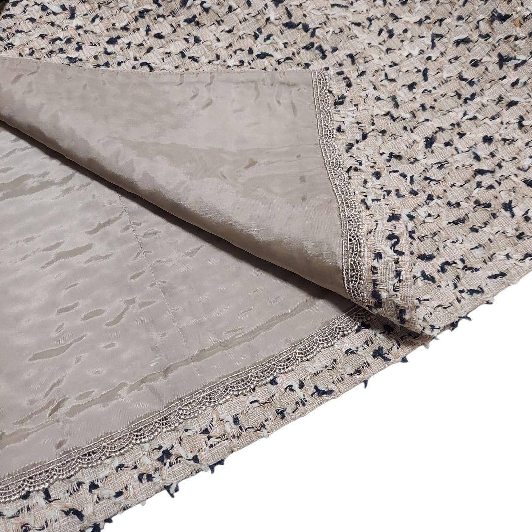 美品✨ FOXEY　 フォクシー ツイードラップスカート ベージュ　38 М