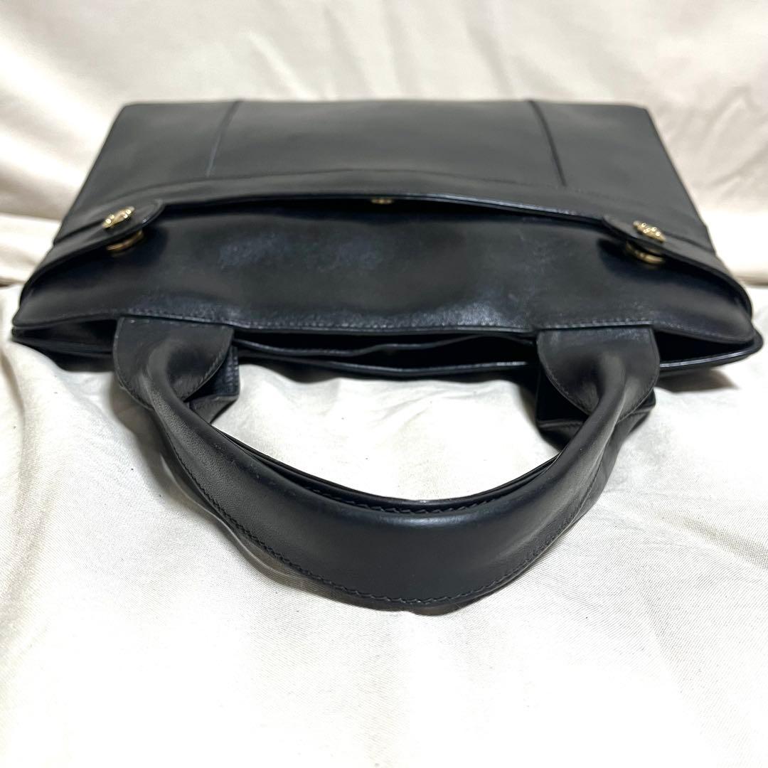 バレンシアガ　ハンドバッグ　オールレザー　BB ロゴ金具　イタリア製　黒