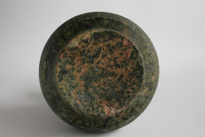 漢 緑釉 壺 銀化 中国美術