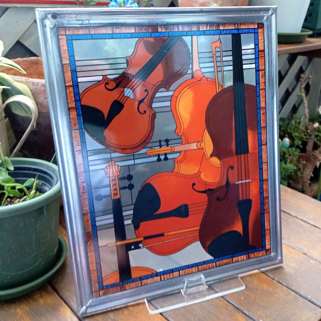 アメリカ ステンドグラス Violinヴァイオリン グラスマスターズ社アールデコ
