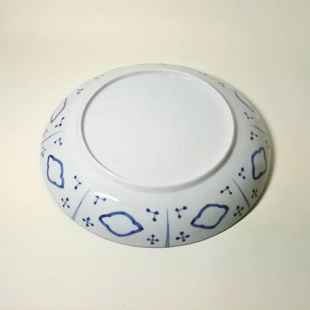 江戸後期　伊万里　染付　雲　鶴　松　大皿　飾皿　骨董品　アンティーク　i