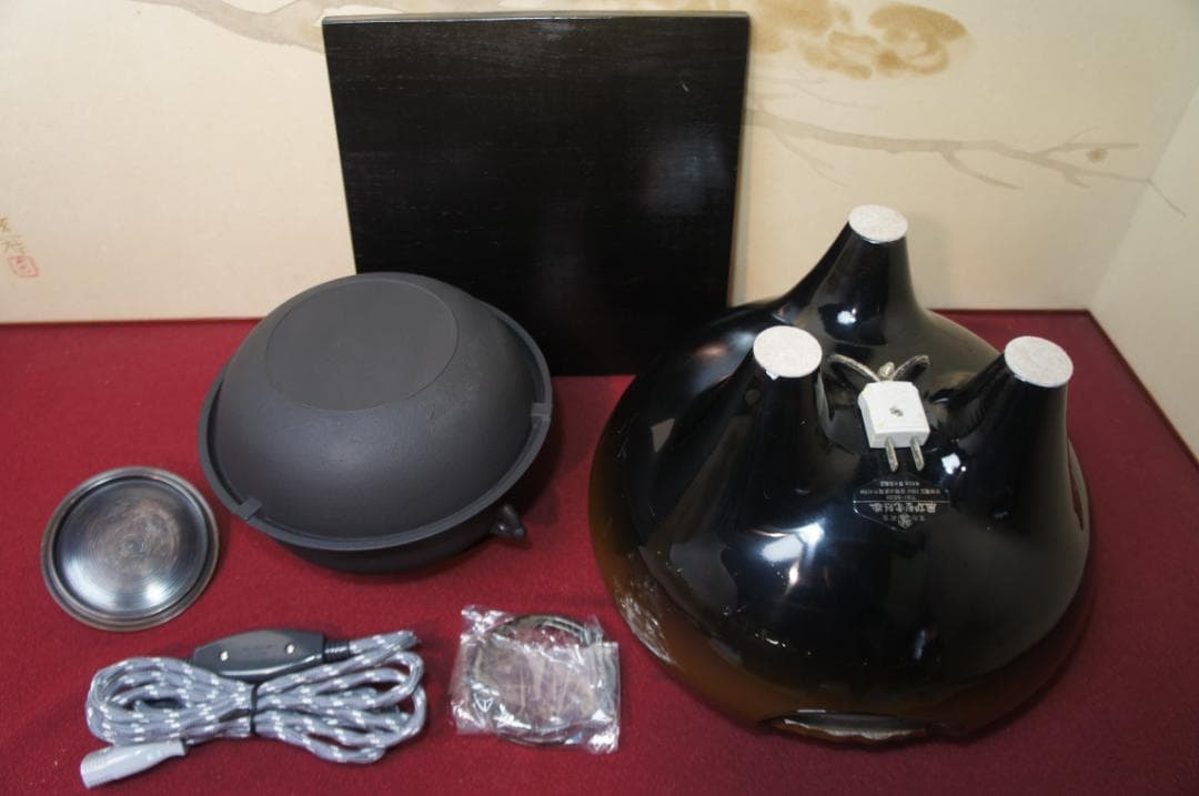 専用☆さびでお悩みのお方へ志きの合金製朝鮮風炉釜 唐銅蓋 釜鐶 電熱器 送料込