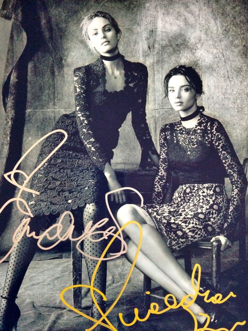 ミランダ・カーとキャンディス・スワンポール直筆サイン入り超 大型写真…