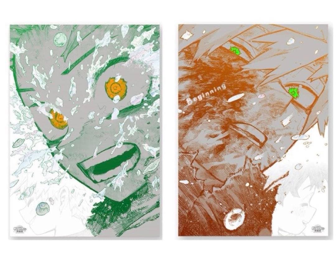 新品　未開封 ヒロアカ　原画展　アートポスター　緑谷出久　爆豪勝己　A2サイズ