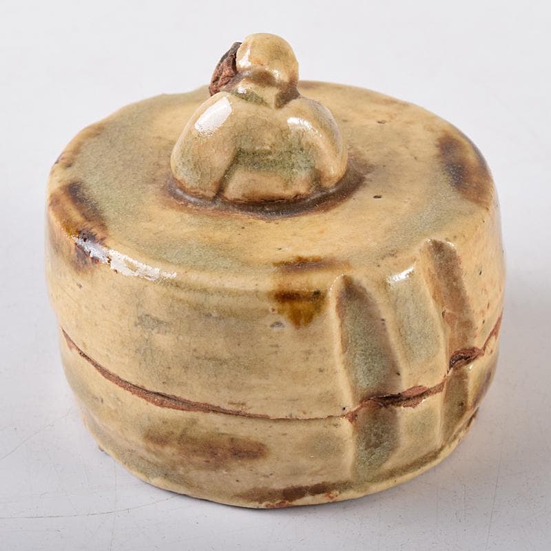 茶道具　御深井焼　米山作　老人摘香盒　香合　共箱　M　R8663