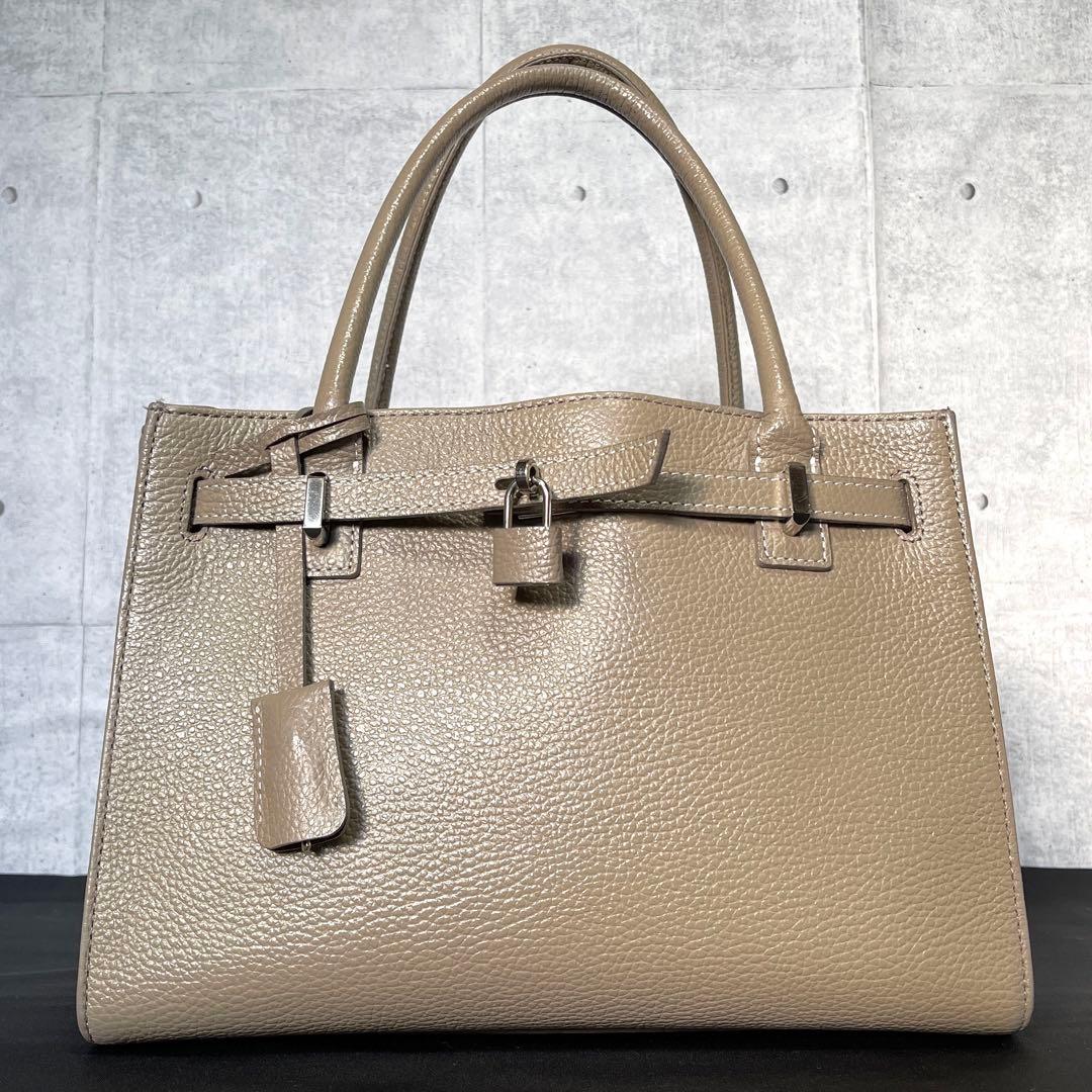 専用品傳濱野 den Hamano ミーティア グレージュ レザートートバッグ