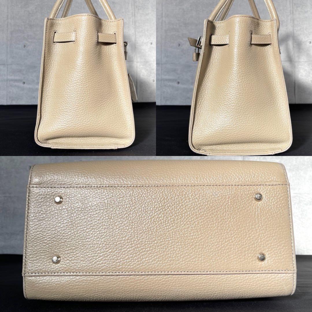 専用品傳濱野 den Hamano ミーティア グレージュ レザートートバッグ