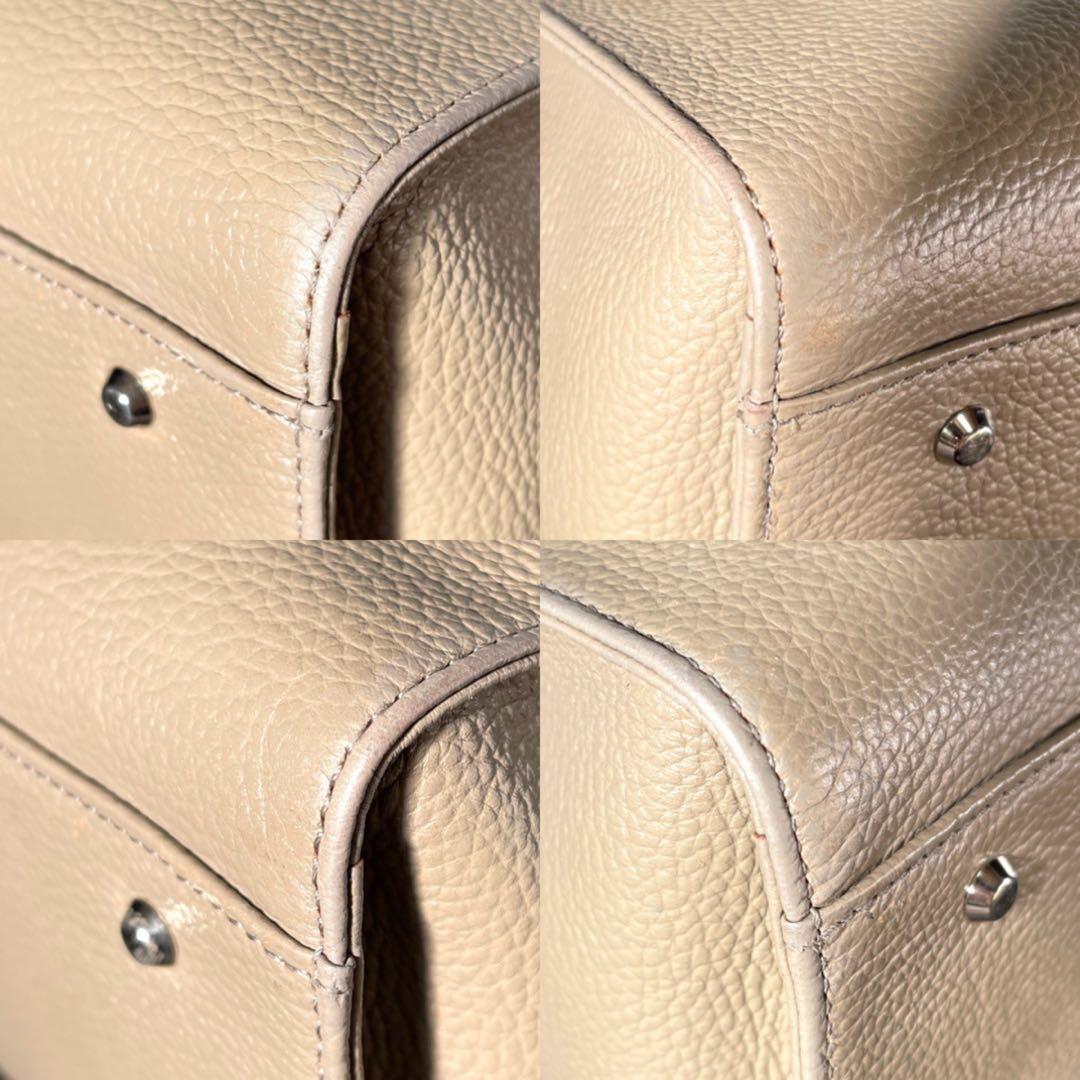 専用品傳濱野 den Hamano ミーティア グレージュ レザートートバッグ