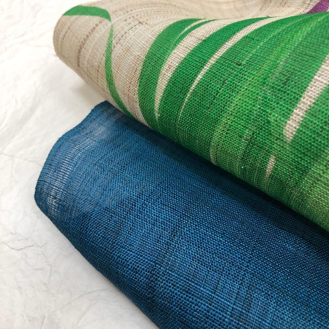 手染め手描き　小川光章作　麻　のれん　『花菖蒲』　鯉