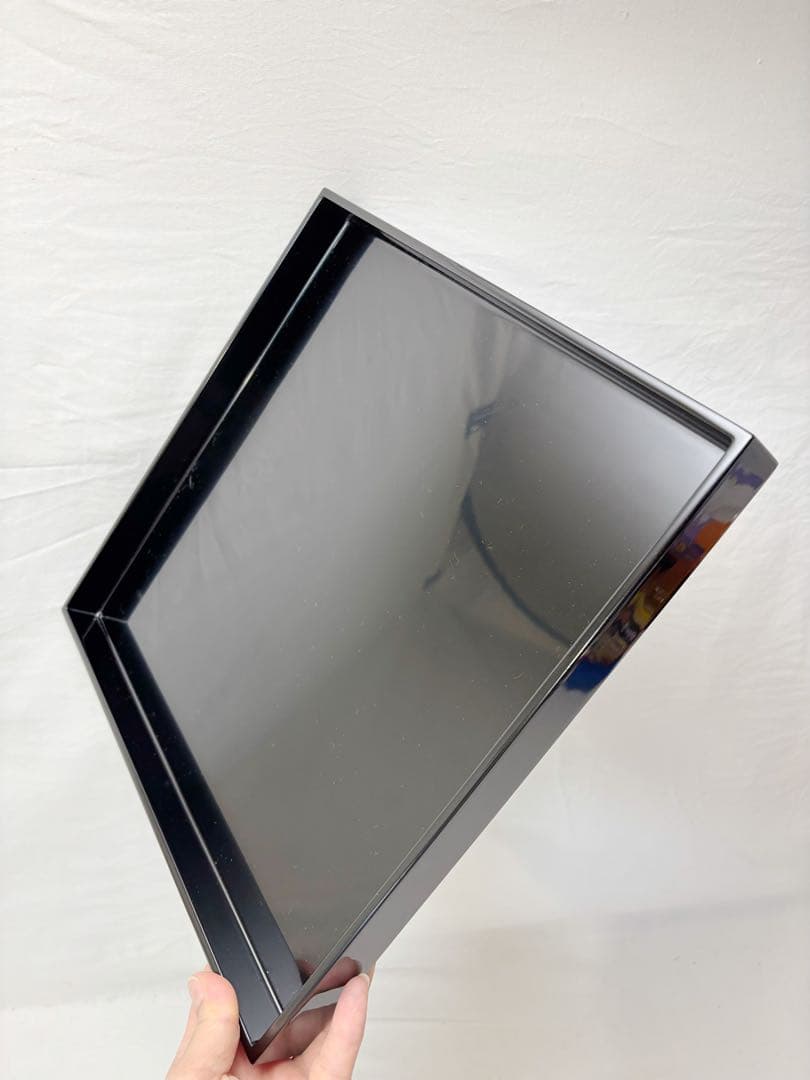 ほぼ未使用 懐石道具 木製黒真塗 会席膳 四方膳 5客揃 正角盆 懐石盆 紙箱