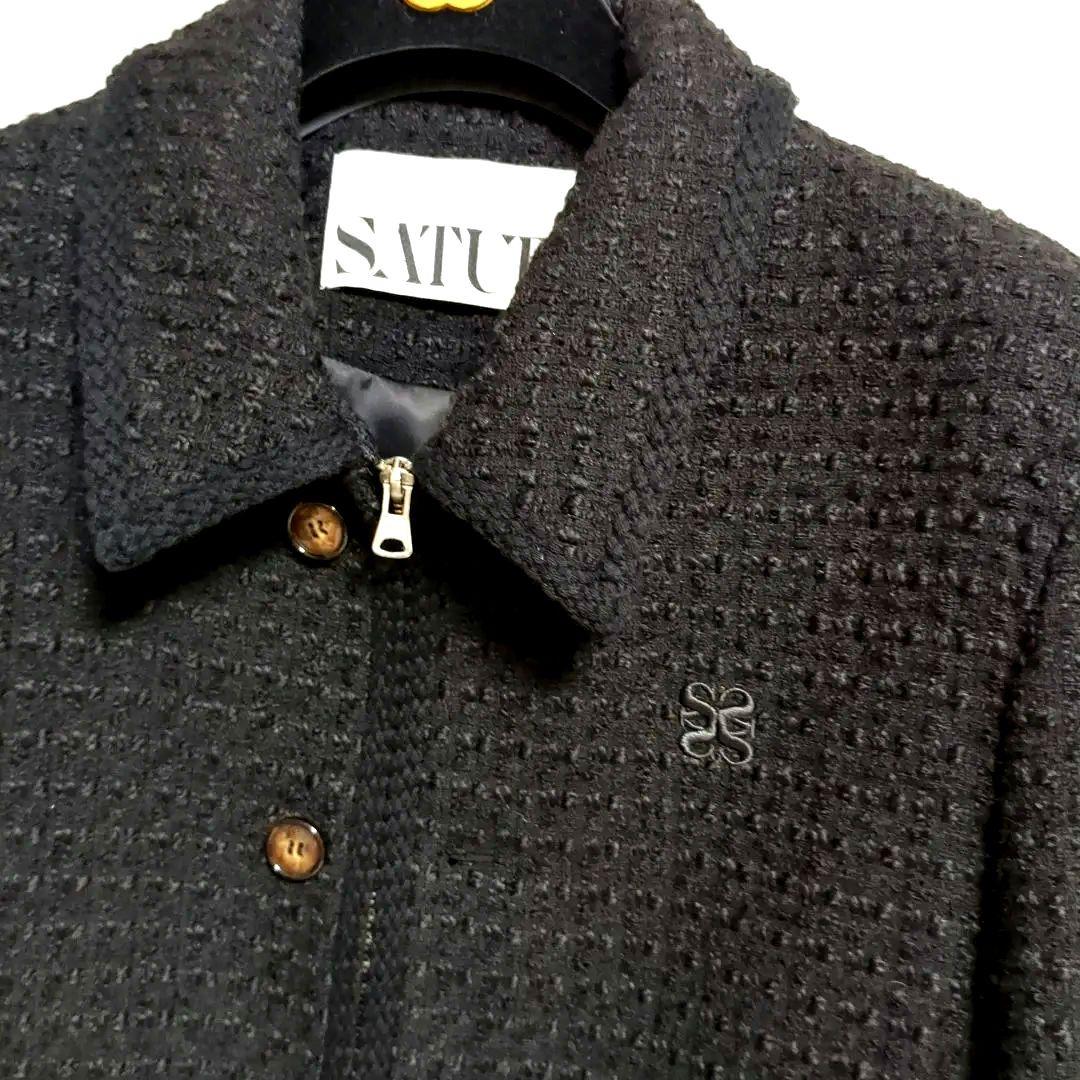 美品　SATUR アーヘン ウール ブレンド カラー ツイード ジャケット　M