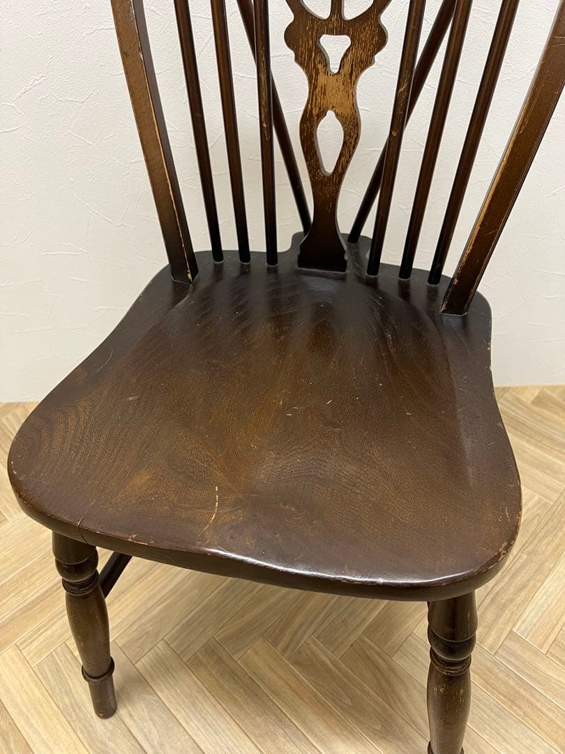 アンティーク家具　椅子　イス　ウィンザーチェア ダークブラウン 木製　70B