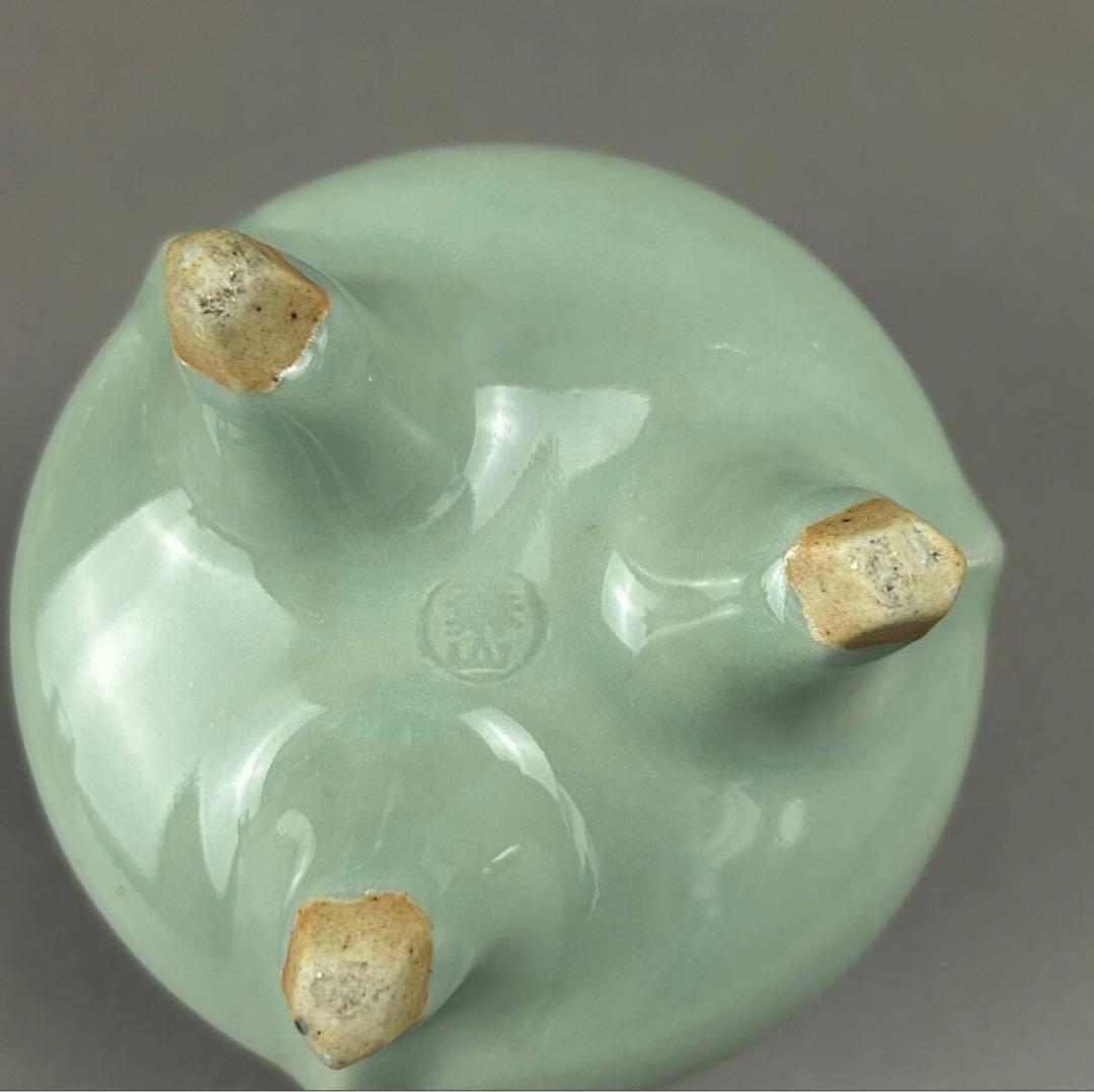 平安蘇山作 青磁香炉 X-90