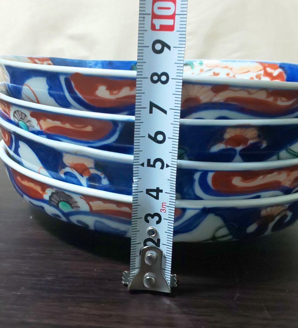 古伊万里 江戸時代 染付色絵 ４皿セット