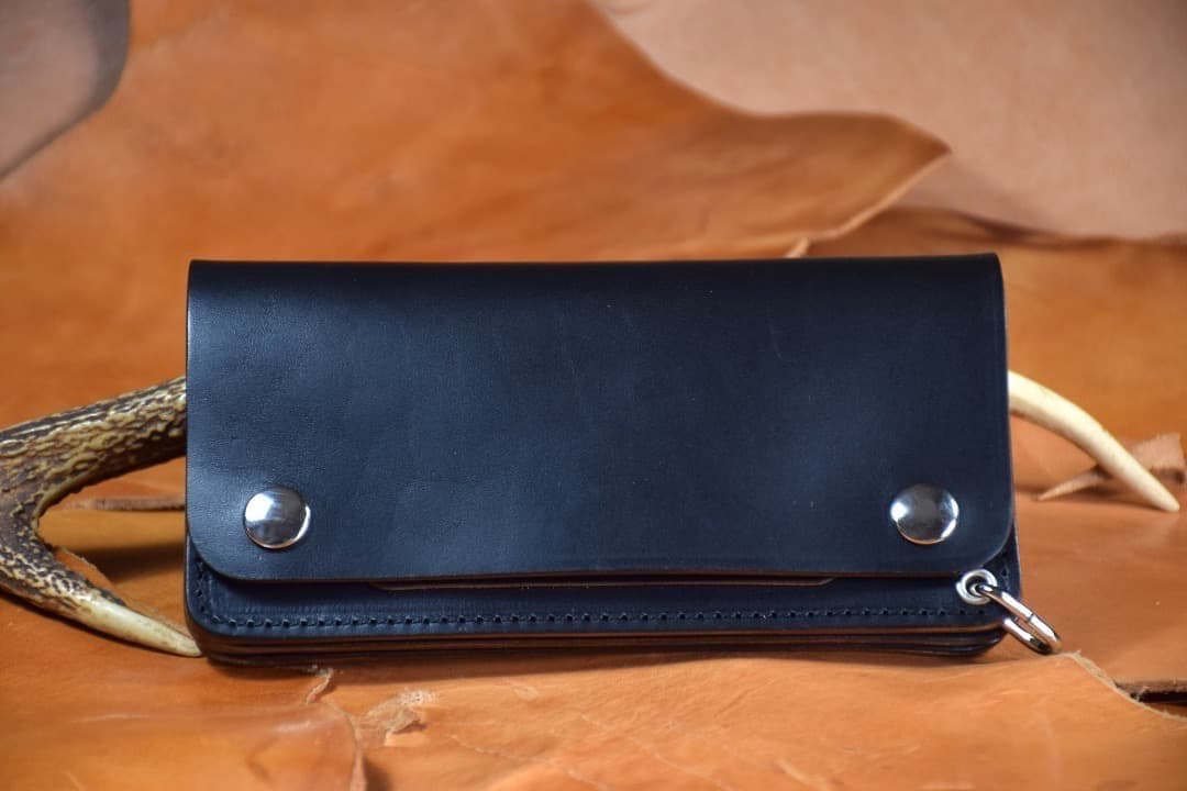 トラッカーウォレット MARYAM社　馬革 　ホースバット　茶芯　黒