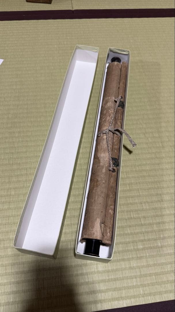 軸　画　雨中花鳥図 合箱