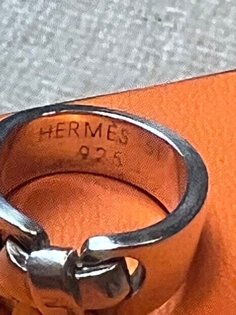 HERMES 925シルバー リング サイズ51 ラセット　エルメス　リボン