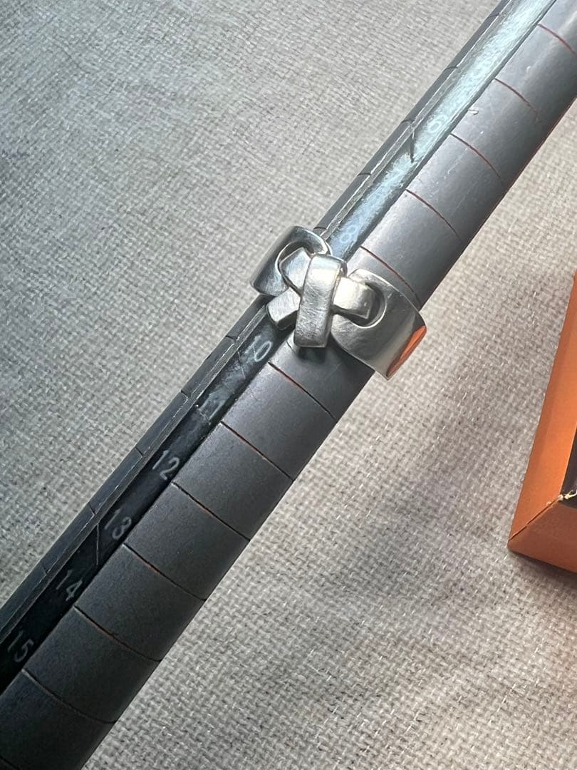 HERMES 925シルバー リング サイズ51 ラセット　エルメス　リボン