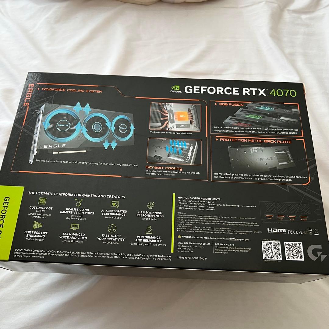 グラフィックボード・グラボ・ビデオカード GIGABYTE GEFORCE RTX 4070 EAGLE OC