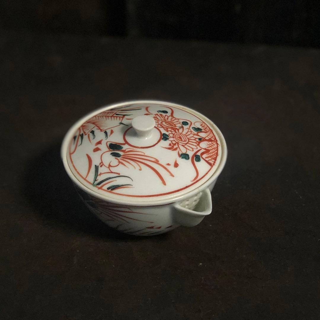 三浦竹泉　赤絵煎茶器セット