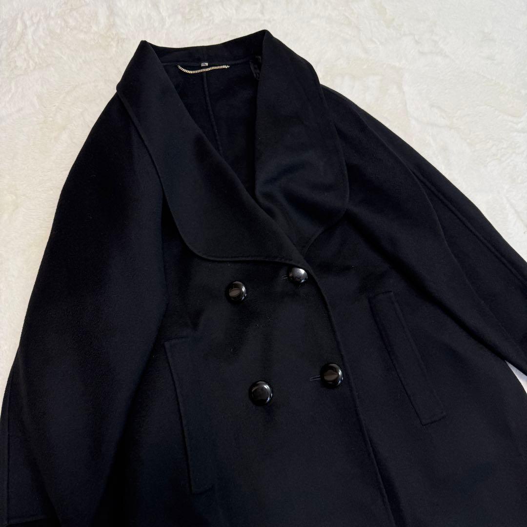 美品 最高級コロンボ カシミヤ ダブルチェスターコート イタリア製 F ブラック