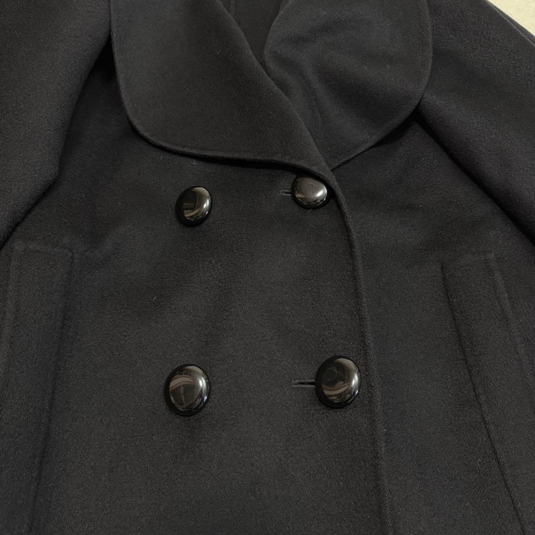 美品 最高級コロンボ カシミヤ ダブルチェスターコート イタリア製 F ブラック