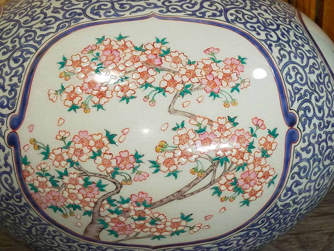 ♥値下げ！小畑仁　柿右衛門様式　特大　花瓶　共箱付き　有田焼　伊万里　骨董　古玩