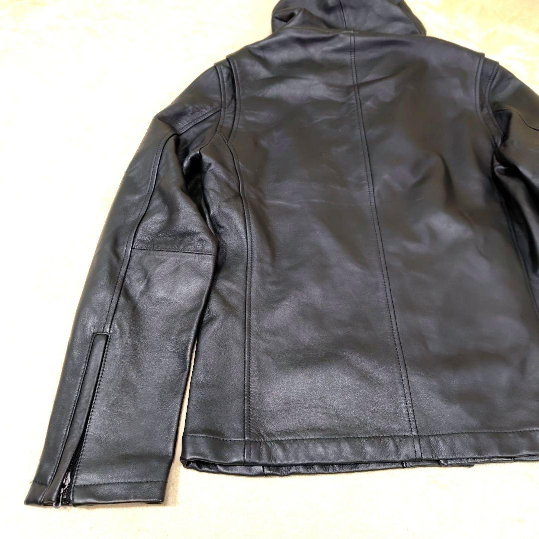 美品 キャサリンハムネット ライダースジャケット 羊革 メンズ 2XL
