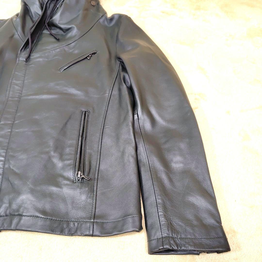 美品 キャサリンハムネット ライダースジャケット 羊革 メンズ 2XL