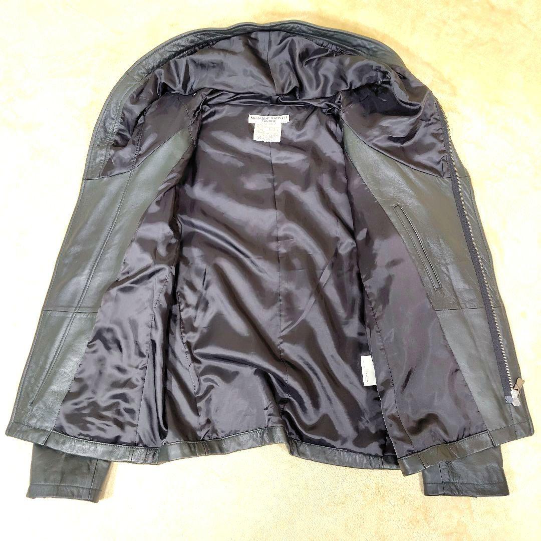 美品 キャサリンハムネット ライダースジャケット 羊革 メンズ 2XL