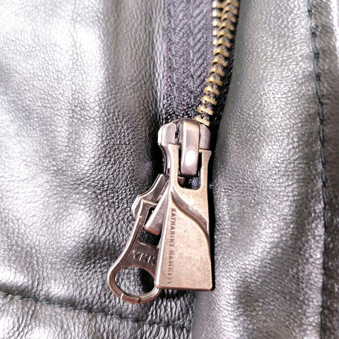 美品 キャサリンハムネット ライダースジャケット 羊革 メンズ 2XL