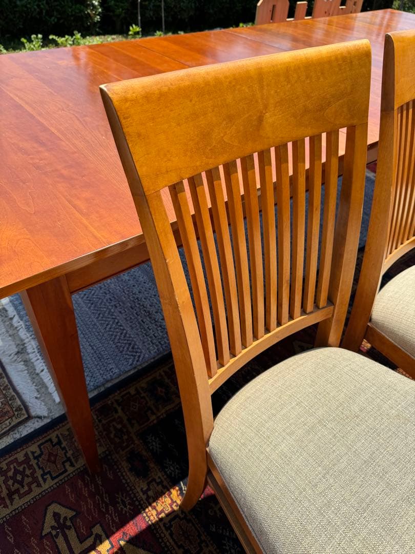 超広々サイズ！アメリカ Ethan Allen 伸長式テーブル&チェア6脚