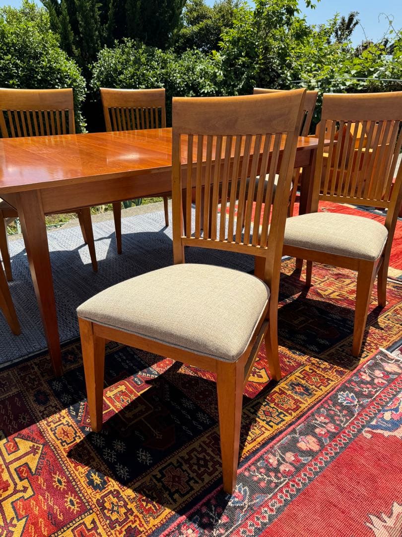 超広々サイズ！アメリカ Ethan Allen 伸長式テーブル&チェア6脚